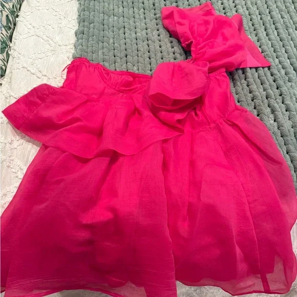 IF BY SEA RUFFLED SASH MINI DRESS Anthropologie - Picture 5 of 6